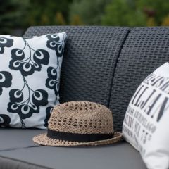 Диван пластиковый Корфу (Corfu love seat) графит в Нефтекамске - neftekamsk.mebel24.online | фото 6