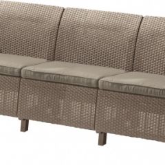 Диван пластиковый Корфу Макс (Corfu love seat max) капучино - песок в Нефтекамске - neftekamsk.mebel24.online | фото 1