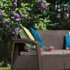 Диван пластиковый Корфу Макс (Corfu love seat max) коричневый в Нефтекамске - neftekamsk.mebel24.online | фото 2