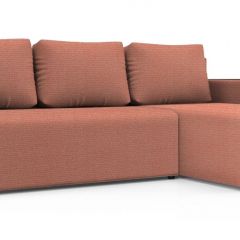 Диван угловой Алиса 3 Shaggy SALMON - TEOS BLACK в Нефтекамске - neftekamsk.mebel24.online | фото