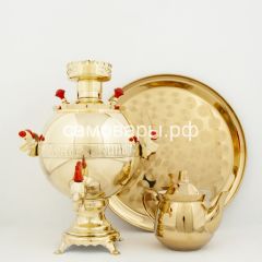 Электрический самовар на 3 л формы "Петух" в наборе №1 в Нефтекамске - neftekamsk.mebel24.online | фото