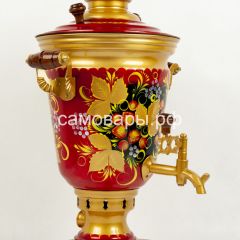 Электрический самовар "Конус" 4 литра с росписью "Хохлома на красном" в Нефтекамске - neftekamsk.mebel24.online | фото 3