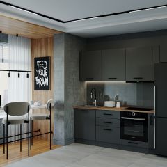 Кухонный гарнитур Антрацит 2550 (Стол. 26мм) в Нефтекамске - neftekamsk.mebel24.online | фото