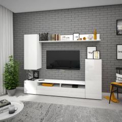 Гостиная Альфа (Белый/Белый глянец) в Нефтекамске - neftekamsk.mebel24.online | фото