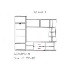 Гостиная ГАРМОНИЯ-3 (ЦРК.ГРМ.03) в Нефтекамске - neftekamsk.mebel24.online | фото 2