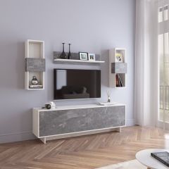 Гостиная Оскар мини (Сосна Белая Loft/Каспий темный) в Нефтекамске - neftekamsk.mebel24.online | фото