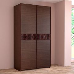 ИННЭС-5 Шкаф-купе 2-х дв. 1400 (2 дв. Ф3 - венге вст. экокожа коричневый) в Нефтекамске - neftekamsk.mebel24.online | фото