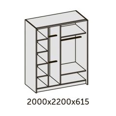 ИННЭС-5 Шкаф-купе 2-х дв. 2000 (2 дв. Ф3 - венге вст. экокожа корич) в Нефтекамске - neftekamsk.mebel24.online | фото 2