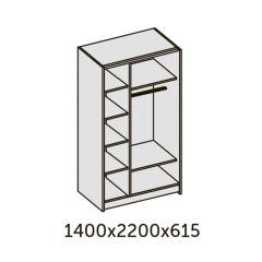 ИННЭС-5 Шкаф-купе 2-х дв.1400 (2дв. Ф3 - бодега белая вставка экокожа белая) в Нефтекамске - neftekamsk.mebel24.online | фото 2