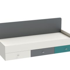 Клео К-1 Кровать арт.010 900*2000 (б/матр.), (ЛДСП графит-миндаль-океан) в Нефтекамске - neftekamsk.mebel24.online | фото