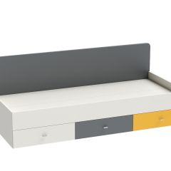 Клео К-1 Кровать арт.010 900*2000 (б/матр.), (ЛДСП графит-миндаль-солнечный) в Нефтекамске - neftekamsk.mebel24.online | фото