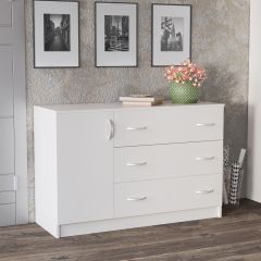 Комод Лофт (3 ящика/1 дверца) Белый в Нефтекамске - neftekamsk.mebel24.online | фото