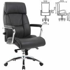 Кресло BRABIX PREMIUM "Phaeton EX-502" (кожа с компаньоном, хром, черное) 530882 в Нефтекамске - neftekamsk.mebel24.online | фото 2