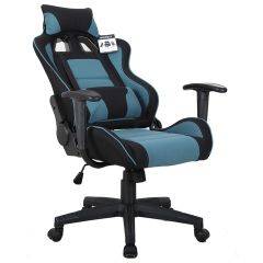 Кресло компьютерное BRABIX "GT Racer GM-100" (черное/голубое) 531818 в Нефтекамске - neftekamsk.mebel24.online | фото 4