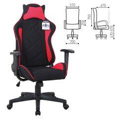 Кресло компьютерное BRABIX GT Racer GM-101 + подушка (ткань) черное/красное (531820) в Нефтекамске - neftekamsk.mebel24.online | фото 2