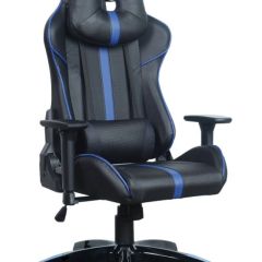 Кресло компьютерное BRABIX "GT Carbon GM-120" (черное/синее) 531930 в Нефтекамске - neftekamsk.mebel24.online | фото