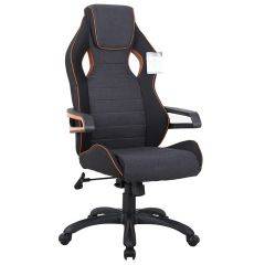 Кресло компьютерное BRABIX Techno Pro GM-003 (ткань черное/серое, вставки оранжевые) 531813 в Нефтекамске - neftekamsk.mebel24.online | фото
