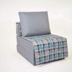 Кресло-кровать бескаркасное Харви (серый-квадро азур) в Нефтекамске - neftekamsk.mebel24.online | фото