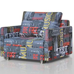 Диван Реал 80 с подлокотниками (Принт "MUSIC") в Нефтекамске - neftekamsk.mebel24.online | фото 1