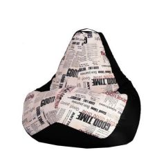 Кресло-мешок XL Газета-Black в Нефтекамске - neftekamsk.mebel24.online | фото