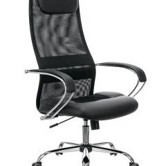 Кресло офисное BRABIX PREMIUM "Stalker EX-608 CH" (хром, ткань-сетка/кожзам, черное) 532091 в Нефтекамске - neftekamsk.mebel24.online | фото