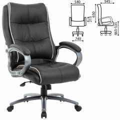 Кресло офисное BRABIX PREMIUM "Strong HD-009" (экокожа черная, ткань серая) 531945 в Нефтекамске - neftekamsk.mebel24.online | фото 2