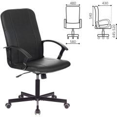 Кресло офисное BRABIX "Simple EX-521" (экокожа, черное) 532103 в Нефтекамске - neftekamsk.mebel24.online | фото 2
