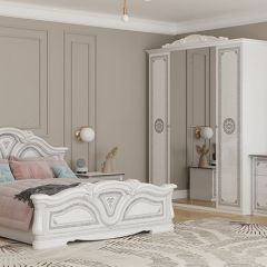 Кровать 2-х спальная 1600*2000 Грация (12.116) без основания (белый/серебро) в Нефтекамске - neftekamsk.mebel24.online | фото 2