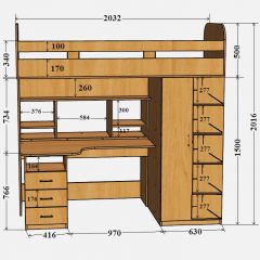Кровать-чердак Аракс в Нефтекамске - neftekamsk.mebel24.online | фото 4