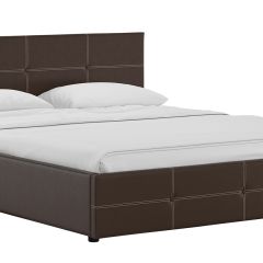 Кровать двойная Синди 160 + ортопед + ПМ + дно (арт. Марика 468 к/з (шоколад)) в Нефтекамске - neftekamsk.mebel24.online | фото