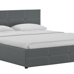 Кровать двойная Синди 160 + ортопед + ПМ + дно (арт. Марика 485 к/з (серый)) в Нефтекамске - neftekamsk.mebel24.online | фото