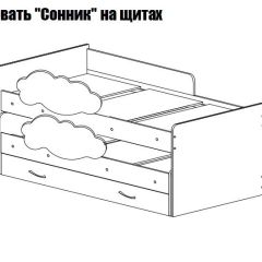 Кровать выкатная Соник на щитах (800*1600) с бортиком + ящик в Нефтекамске - neftekamsk.mebel24.online | фото 2