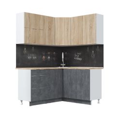 Кухонный гарнитур Асти-дуб сонома угловой 1,4*1,6 в Нефтекамске - neftekamsk.mebel24.online | фото 2