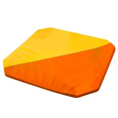 Мат гимнастический 1,3x1,3x0,05м складной скошенные углы цв.оранжевый-желтый в Нефтекамске - neftekamsk.mebel24.online | фото