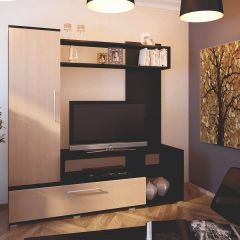 Мини-стенка Линда (венге/дуб млечный) в Нефтекамске - neftekamsk.mebel24.online | фото 2