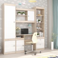 Подростковая Галактика (Дуб Сонома/Белый глянец) в Нефтекамске - neftekamsk.mebel24.online | фото 5