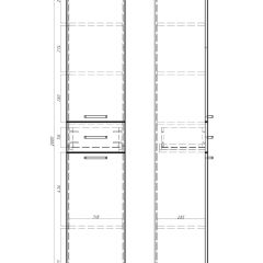 Пенал напольный Контраст 35 с верхним ящиком В1 правый АЙСБЕРГ (DA2707P) в Нефтекамске - neftekamsk.mebel24.online | фото 5