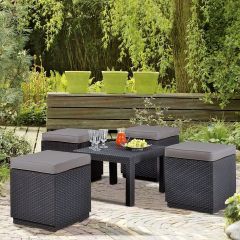Пуфик Куб с подушкой (Cube with cushion) графит - прохладный серый в Нефтекамске - neftekamsk.mebel24.online | фото 3