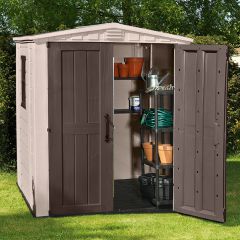 Сарай Фактор 6х6 (Factor 6x6) бежевый/серо-коричневый в Нефтекамске - neftekamsk.mebel24.online | фото 4