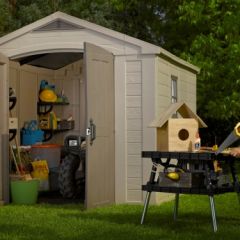 Сарай Фактор 8x11 (Factor 8x11) бежевый/серо-коричневый в Нефтекамске - neftekamsk.mebel24.online | фото 2