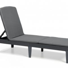 Шезлонг Джайпур с матрасом (Jaipur Sun lounger (with cushion)) графит в Нефтекамске - neftekamsk.mebel24.online | фото 1