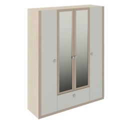 Шкаф 4 двери Глэдис М24 (ЯШС/Белый) в Нефтекамске - neftekamsk.mebel24.online | фото