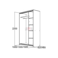 МИРАЖ 10.2 (620) Шкаф для платья и белья в Нефтекамске - neftekamsk.mebel24.online | фото 2
