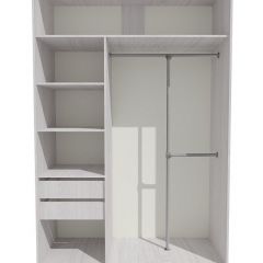 Шкаф-купе 1300 серии SILVER S3+S4+B2+PL4 (2 ящика+F обр.штанга) профиль «Серебро» в Нефтекамске - neftekamsk.mebel24.online | фото 2