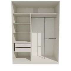 Шкаф-купе 1500 серии NEW CLASSIC K4+K4+B2+PL4 (2 ящика+F обр. штанга) профиль «Капучино» в Нефтекамске - neftekamsk.mebel24.online | фото 2