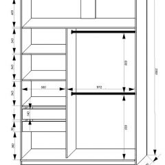 Шкаф-купе 1600 серии SOFT D8+D2+B2+PL4 (2 ящика+F обр.штанга) профиль «Графит» в Нефтекамске - neftekamsk.mebel24.online | фото 2