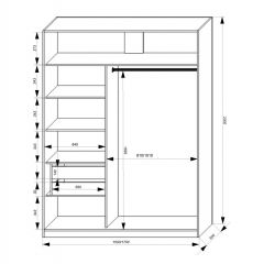 Шкаф-купе 1700 серии NEW CLASSIC K3+K3+B2+PL1 (2 ящика+1 штанга) профиль «Капучино» в Нефтекамске - neftekamsk.mebel24.online | фото 3