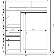 Шкаф-купе 1800 серии SOFT D1+D3+B2+PL1 (2 ящика+1штанга) профиль «Графит» в Нефтекамске - neftekamsk.mebel24.online | фото 3