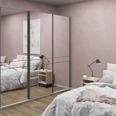 Шкаф-купе 2100 серии SOFT D4+D4+D4+B22+PL1 (по 2 ящика лев/прав+1штанга) профиль «Графит» в Нефтекамске - neftekamsk.mebel24.online | фото