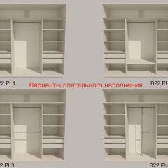 Шкаф-купе 2100 серии SOFT D4+D4+D4+B22+PL1 (по 2 ящика лев/прав+1штанга) профиль «Графит» в Нефтекамске - neftekamsk.mebel24.online | фото 5
